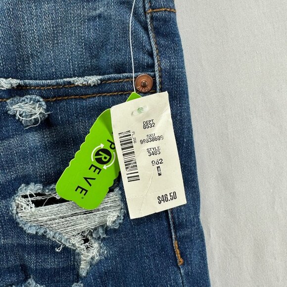 Aeropostale Shorts Womens 4 Medium Wash Destroyed Denim Low-Rise Slim Fit Blue - Picture 8 of 12